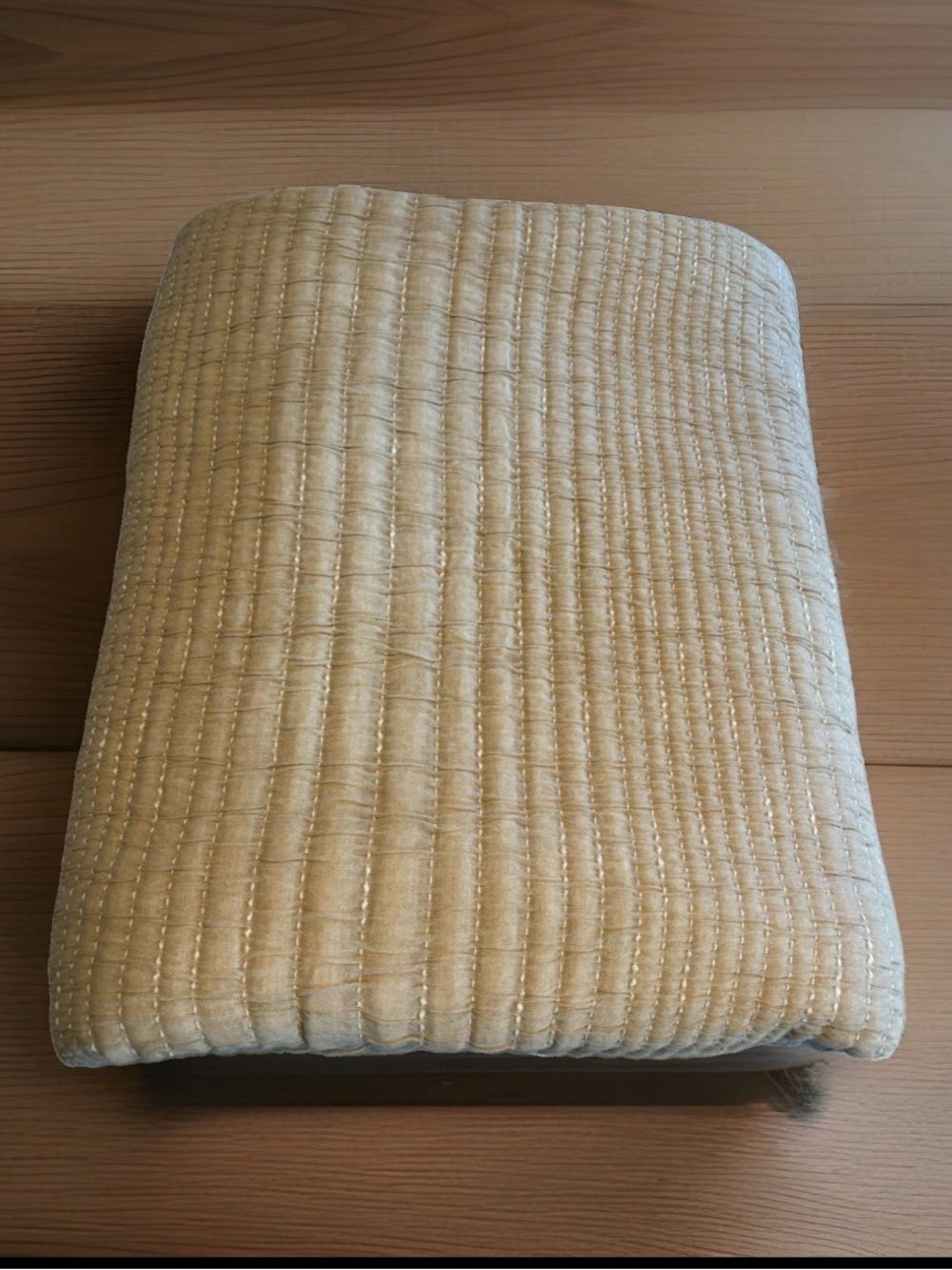 Quince Organic Cotton Channel Stitch Coverlet - King/Cali King - Sand
